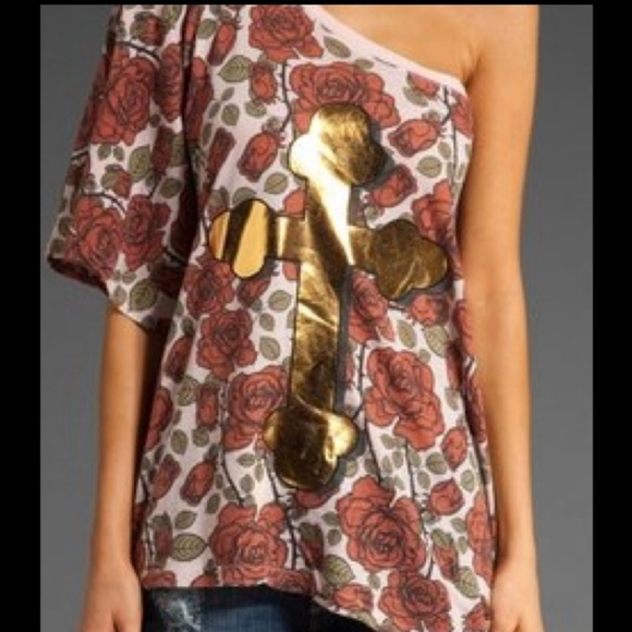 Wildfox The Princess Bride One Sleeveless Rose Gold Cross Boho Top - Picture 2 of 10